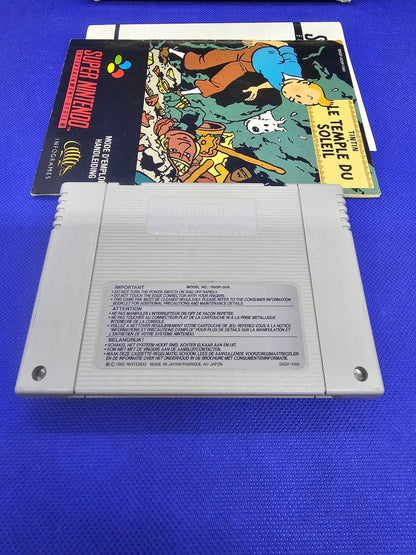 Tintin Le Temple Du Soleil Super Nintendo SNES PAL FAH Infogrames 1996 Complet S3