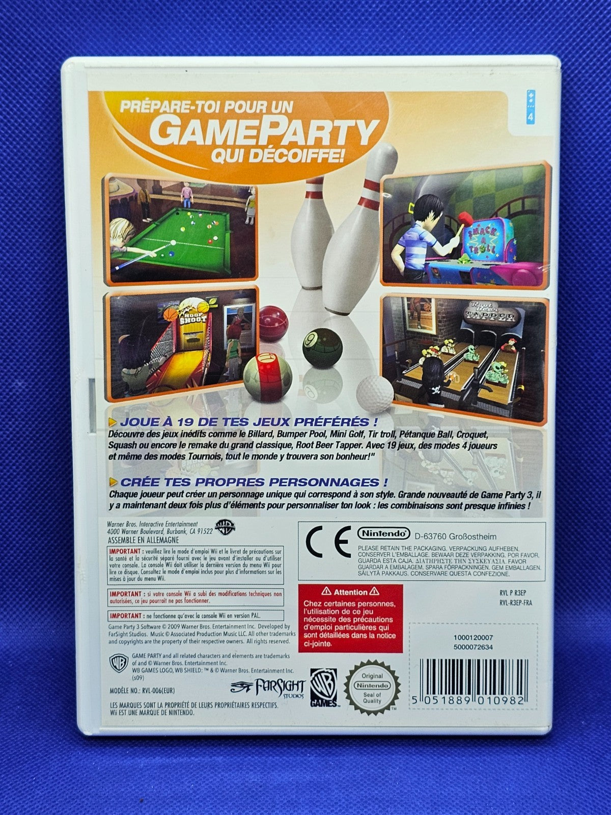 Game Party 3 19 Grands Classiques Nintendo Wii PAL Warner Bros 2009 Complet1