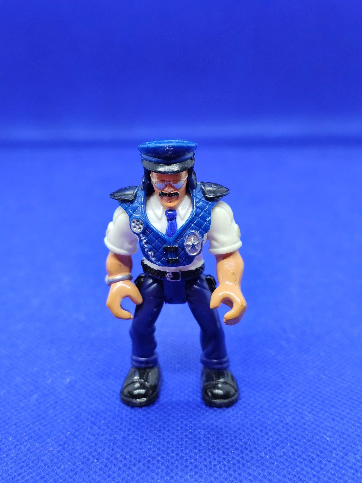 Imaginext Figurine Policier Fisher‑Price Officier de Police Bleu Blanc Vintage A0