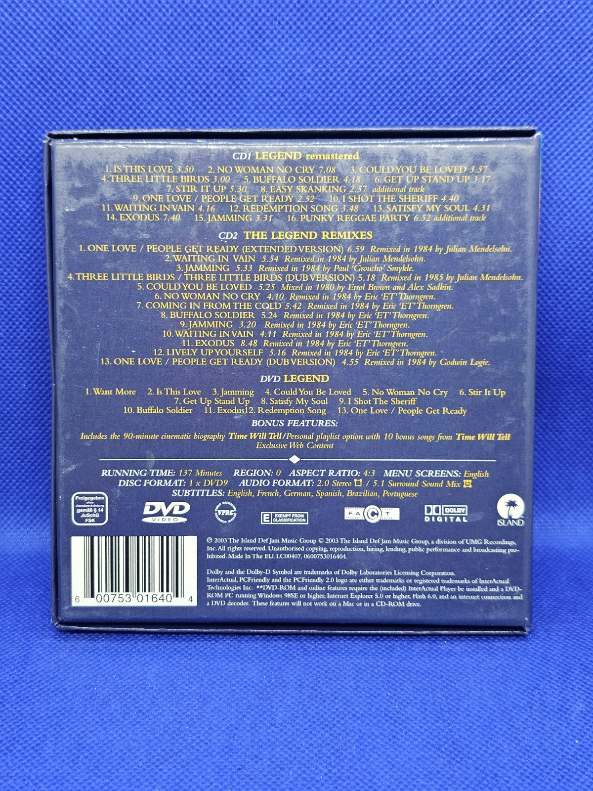 Bob Marley Legend The Best Of The Wailers Sound Vision Deluxe Island 2003 CD Mus1