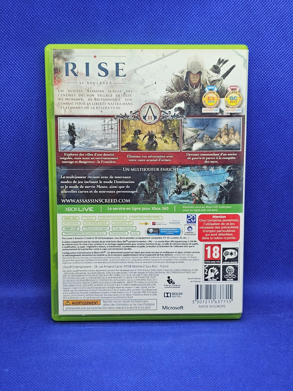 Assassins Creed III Xbox 360 PAL Français Ubisoft 2012 2 disques1
