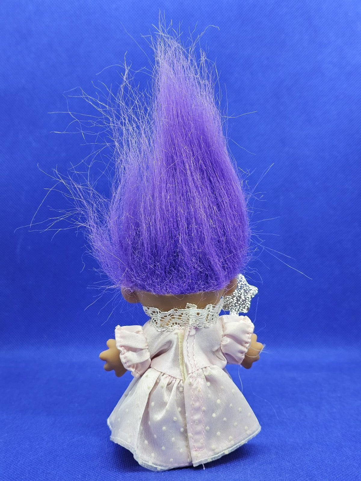 Troll Fairy Princess Russ Années 90 Cheveux Violets Robe Rose 18 cm3