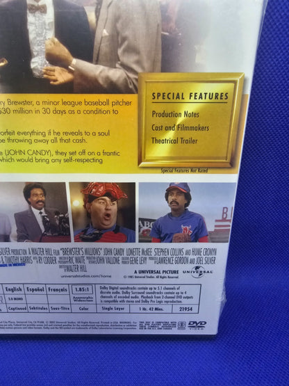 Brewster’s Millions DVD Zone 1 NTSC US Richard Pryor John Candy Universal 19854