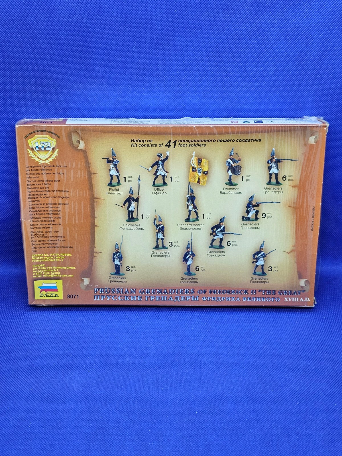 Zvezda 8071 Grenadiers Prussiens Frédéric II 172 2009 Complet1