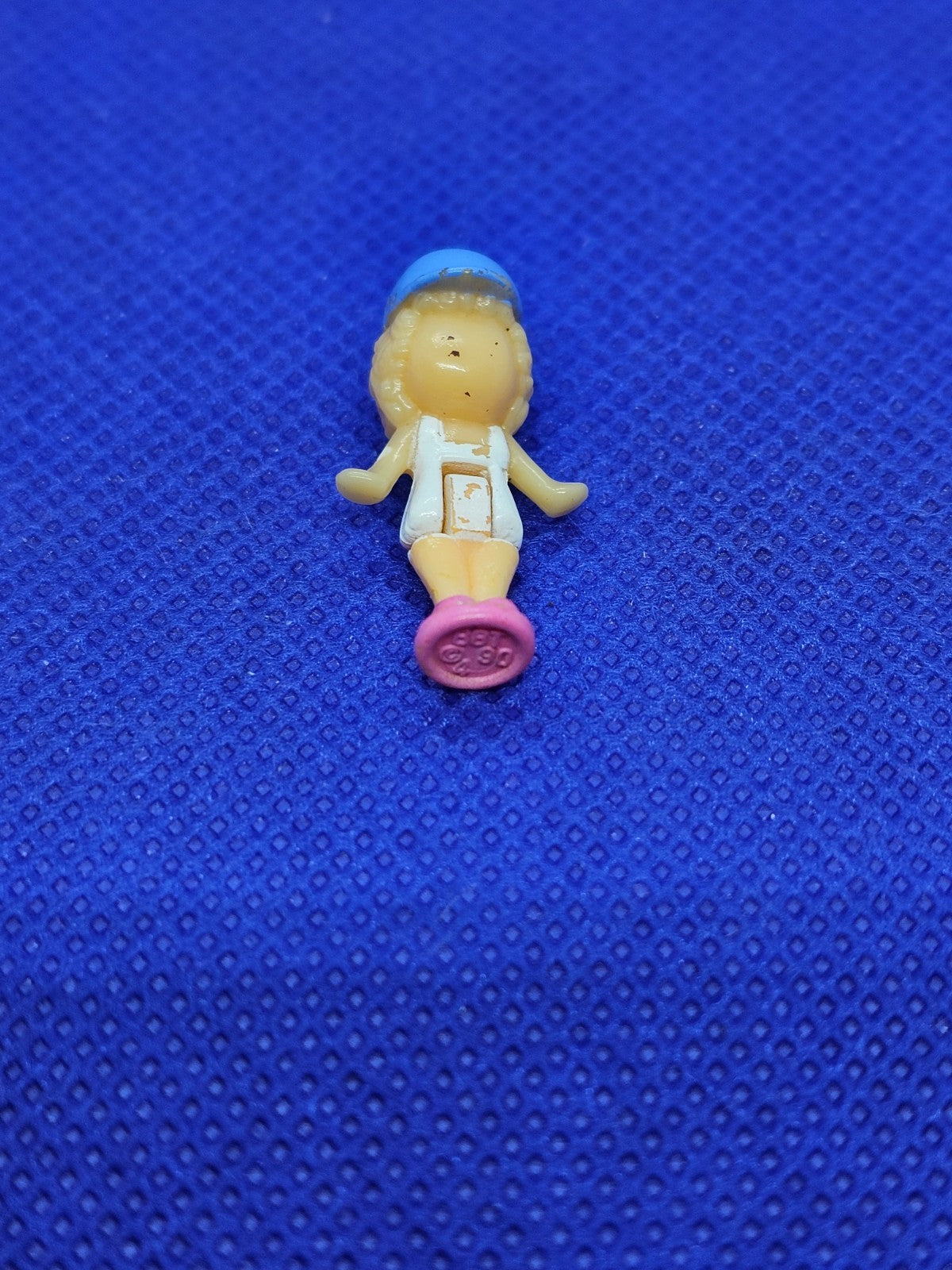 Polly Pocket Writing Case Bluebird 1990 Figurine Curly Hair Blue Cap1