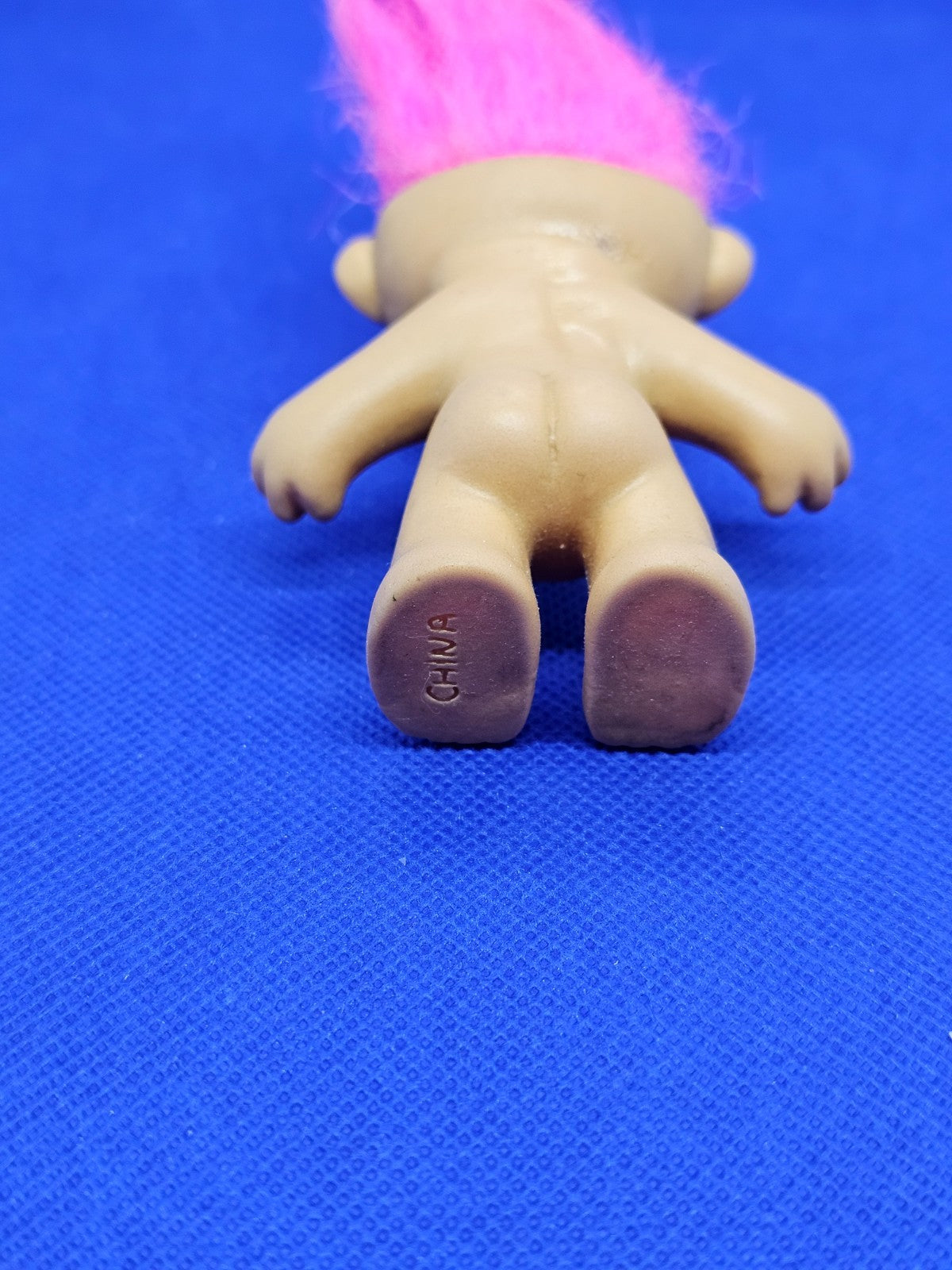 Poupée Troll Vintage Cheveux Roses Grands Yeux Figurine Rétro Années 19902