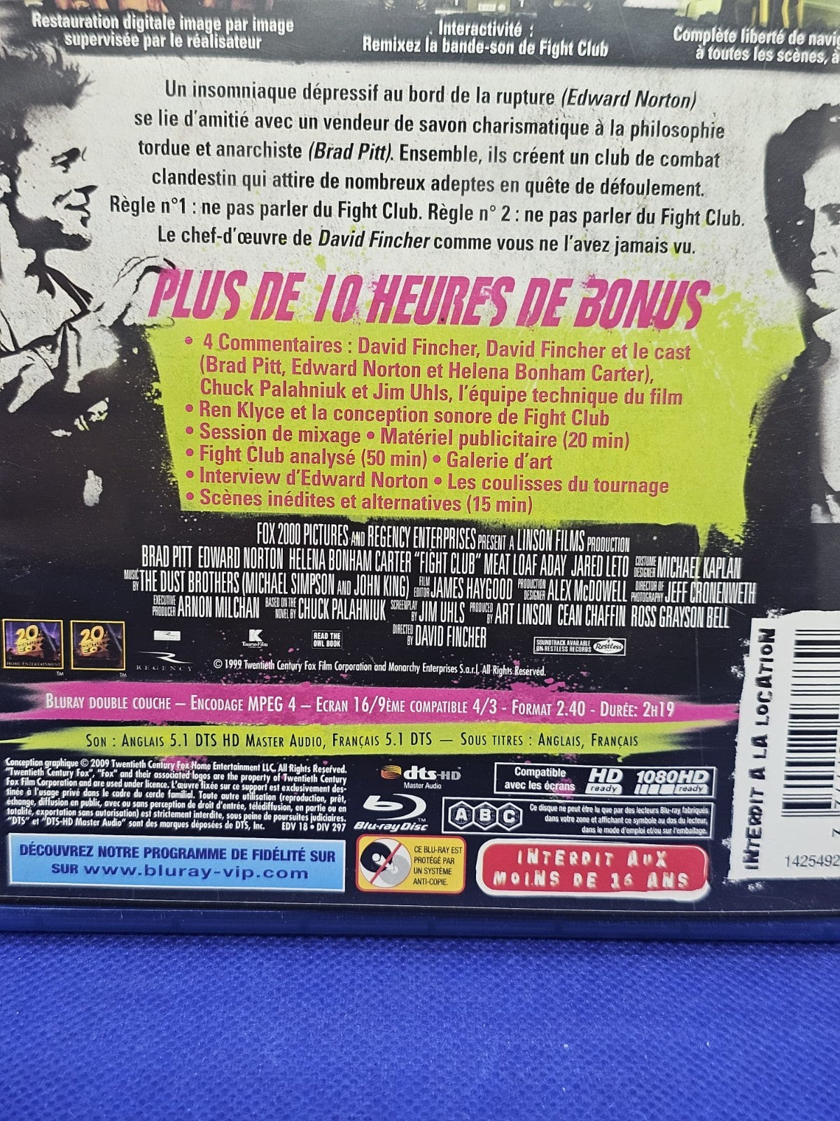Fight Club Blu-ray David Fincher Brad Pitt Edward Norton 20th Century Fox 20092