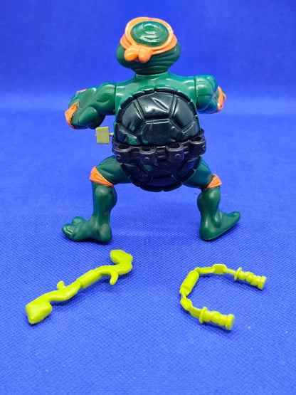 Rock’n Roll Michelangelo TMNT 1989 Playmates Toys Figurine Vintage Incomplète 131