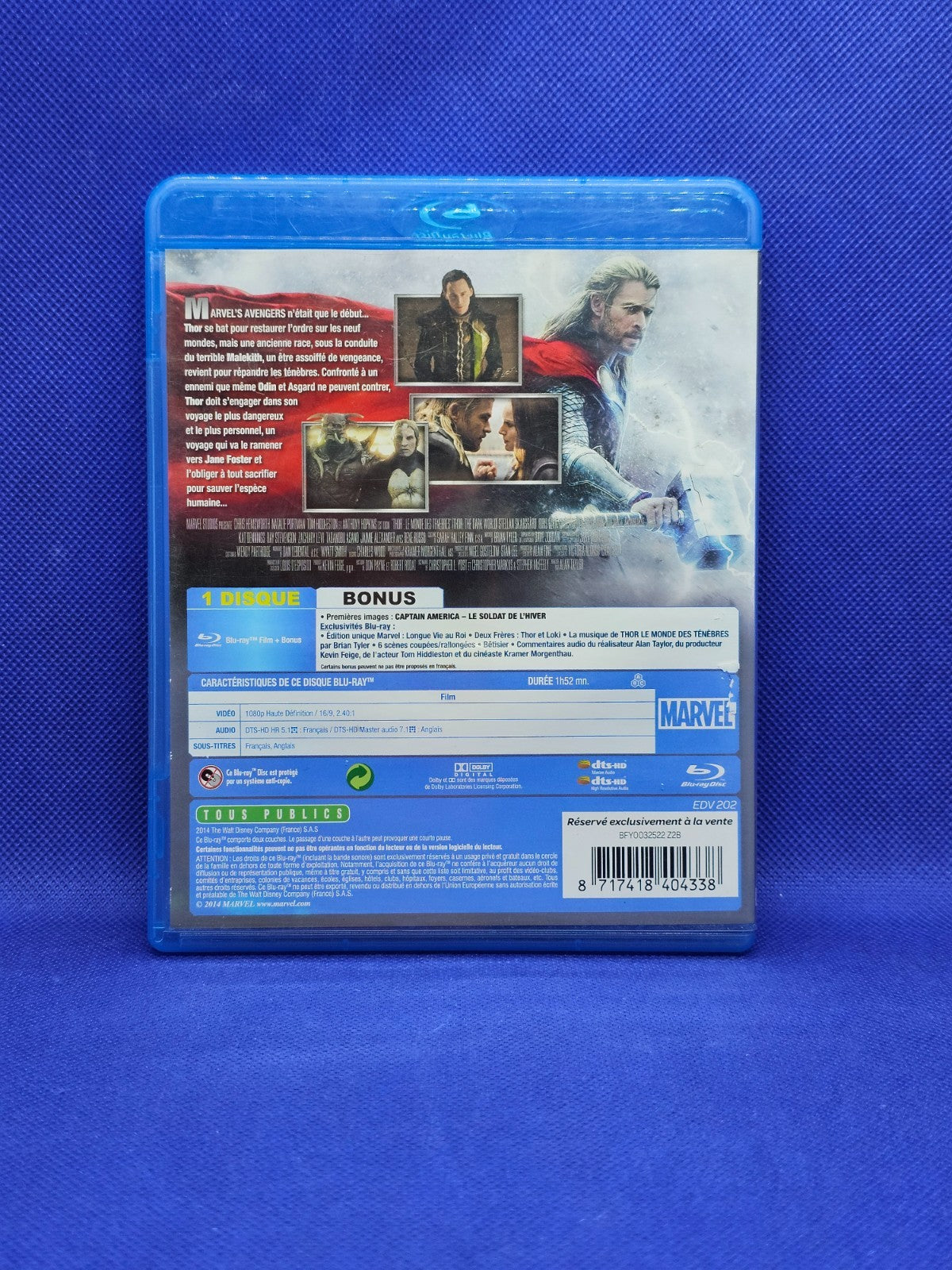 Thor Le Monde des Ténèbres Blu ray Marvel Disney 2014 Chris Hemsworth1