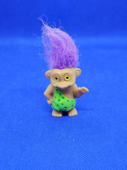 Troll Cro Magnon Soma Cheveux Violets Figurine PVC Vintage Années 1990 7 cm0