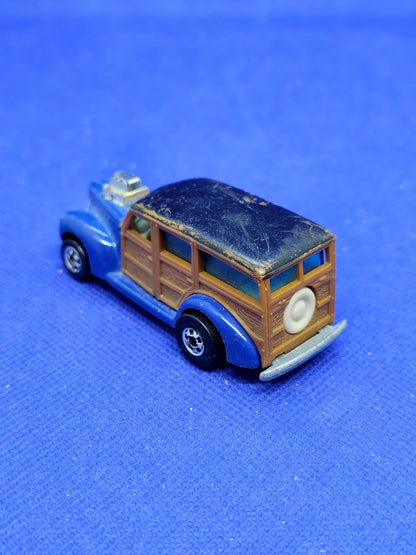 Ford Woodie 40s Hot Wheels Real Riders Vintage Malaysia 1979 Bleu Marron1