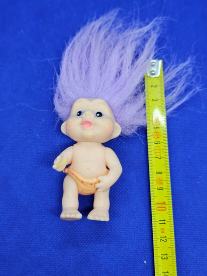Troll Magic Trolls Babies Applause 1991 Cheveux Violets Yeux Étoiles 11 cm3