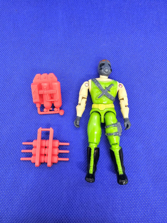 Figurine Gasman The Corps Lanard années 90 soldat masque gaz avec accessoires0