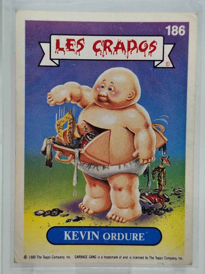 Carte Les Crados n°186 - Kevin Ordure - 1986 - Topps