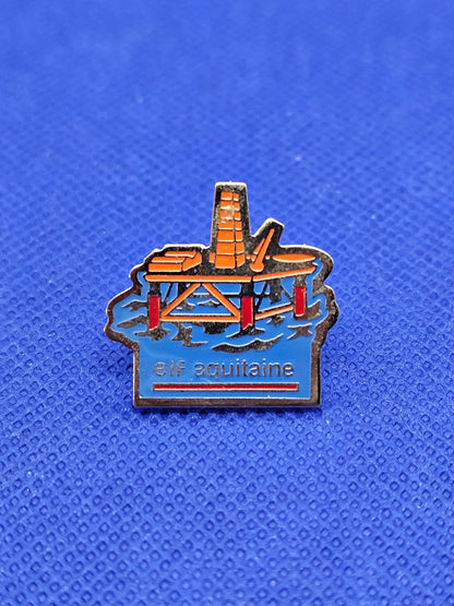 Pin's Elf Aquitaine, Plateforme Pétrolière Offshore, Publicitaire Pétrole Collec0
