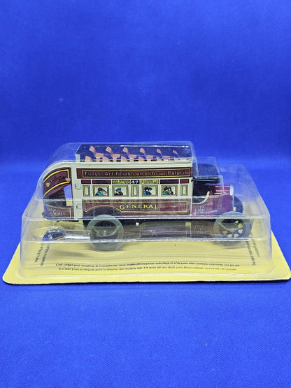Autobus Double Decker Vintage Tin Toy Paya Reproduction Jouet Tôle Mécanique à C0