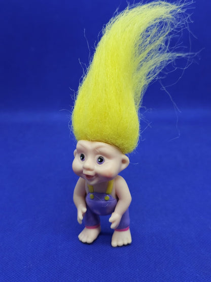 Troll Applause Vintage 1991 Cheveux Jaunes Salopette Violette 14 cm1