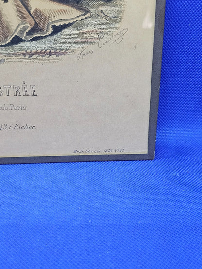 Gravure La Mode Illustrée 1878 n37 Toilettes Madame Fladry Cadre Vintage 36 cm3