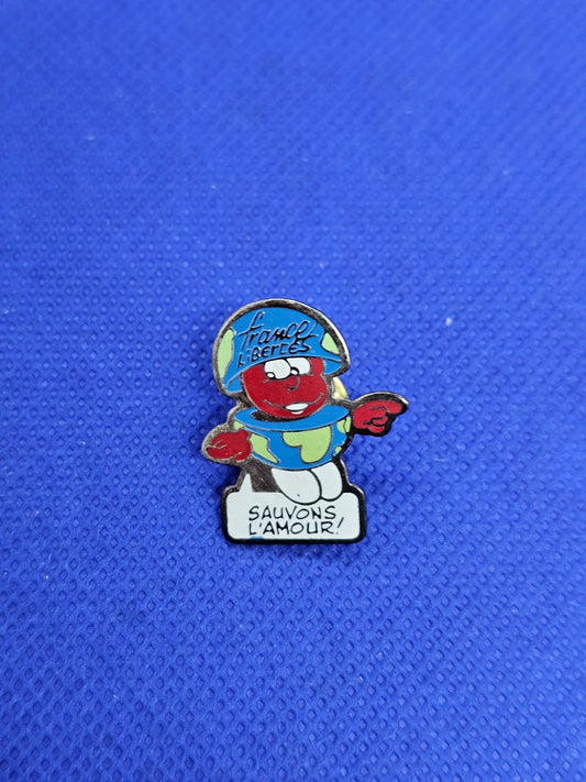 Pin’s France Libertés Sauvons l’amour vintage émaillé années 900