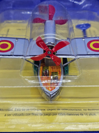 Avion Paya Reproduction Vintage Wind-Up Tin Toy Biplan Jouet Mécanique7