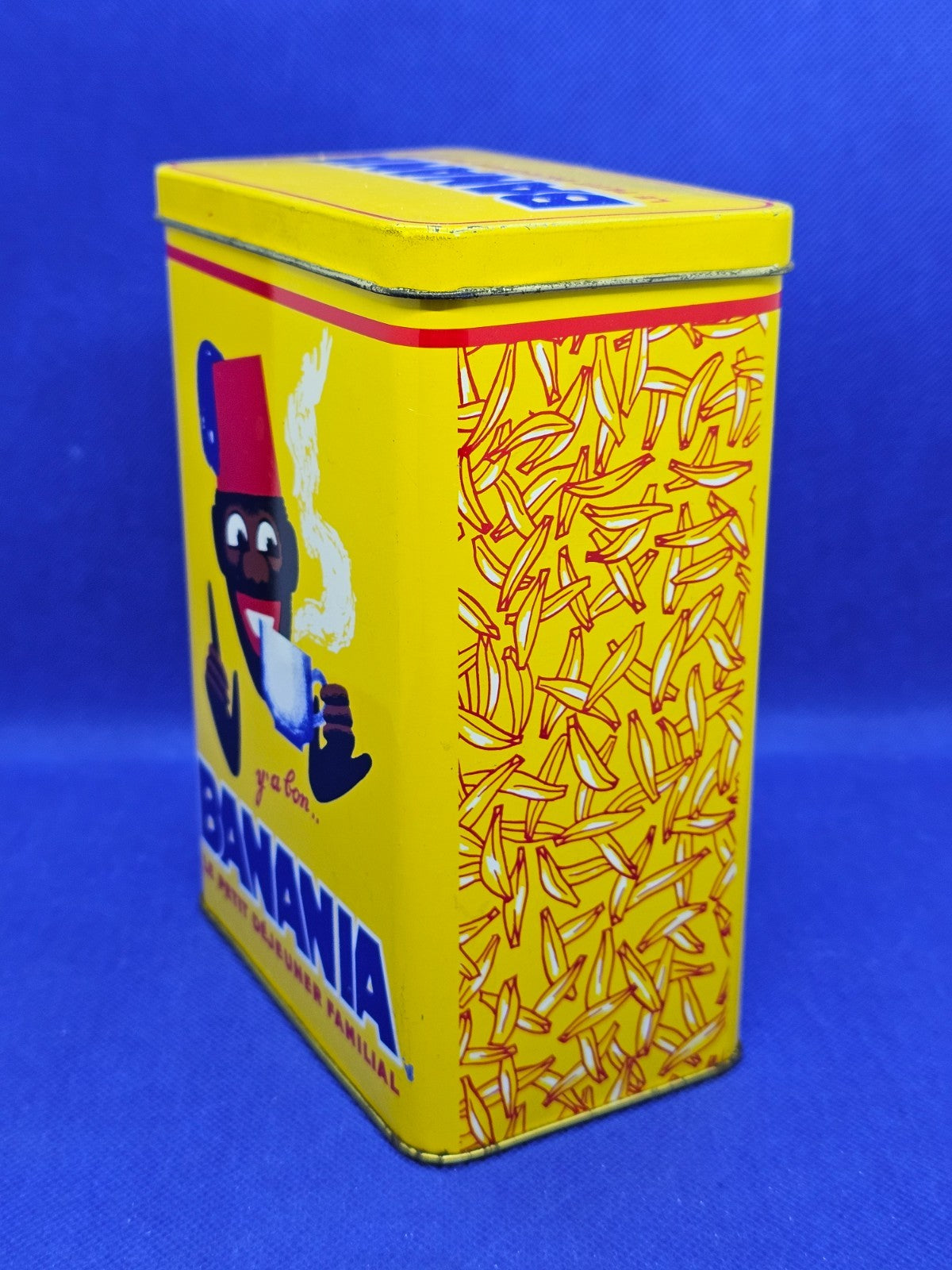 Boîte Métal Banania Vintage Publicitaire Jaune Rangement Cuisine Déco Retro2
