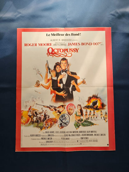 Poster James Bond 007 Octopussy Dangereusement vôtre Roger Moore MGM UA 1985 43x2