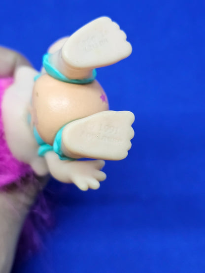 Baby Troll Magic Trolls Applause 1991 cheveux roses étoiles 8 cm4