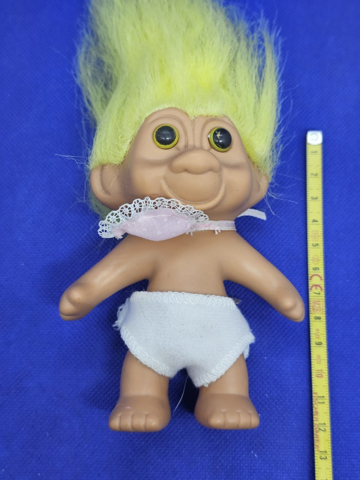Troll T.N.T. 1991 Cheveux Jaune Fluo Figurine Vintage 12 cm2