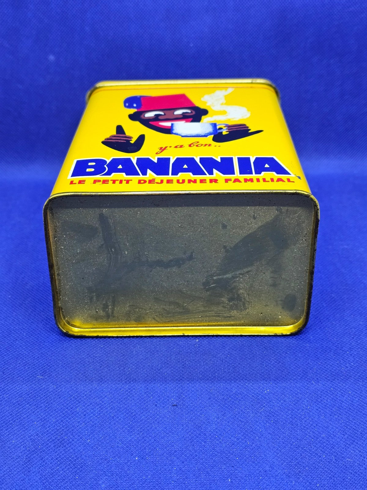 Boîte Métal Banania Vintage Publicitaire Jaune Rangement Cuisine Déco Retro4