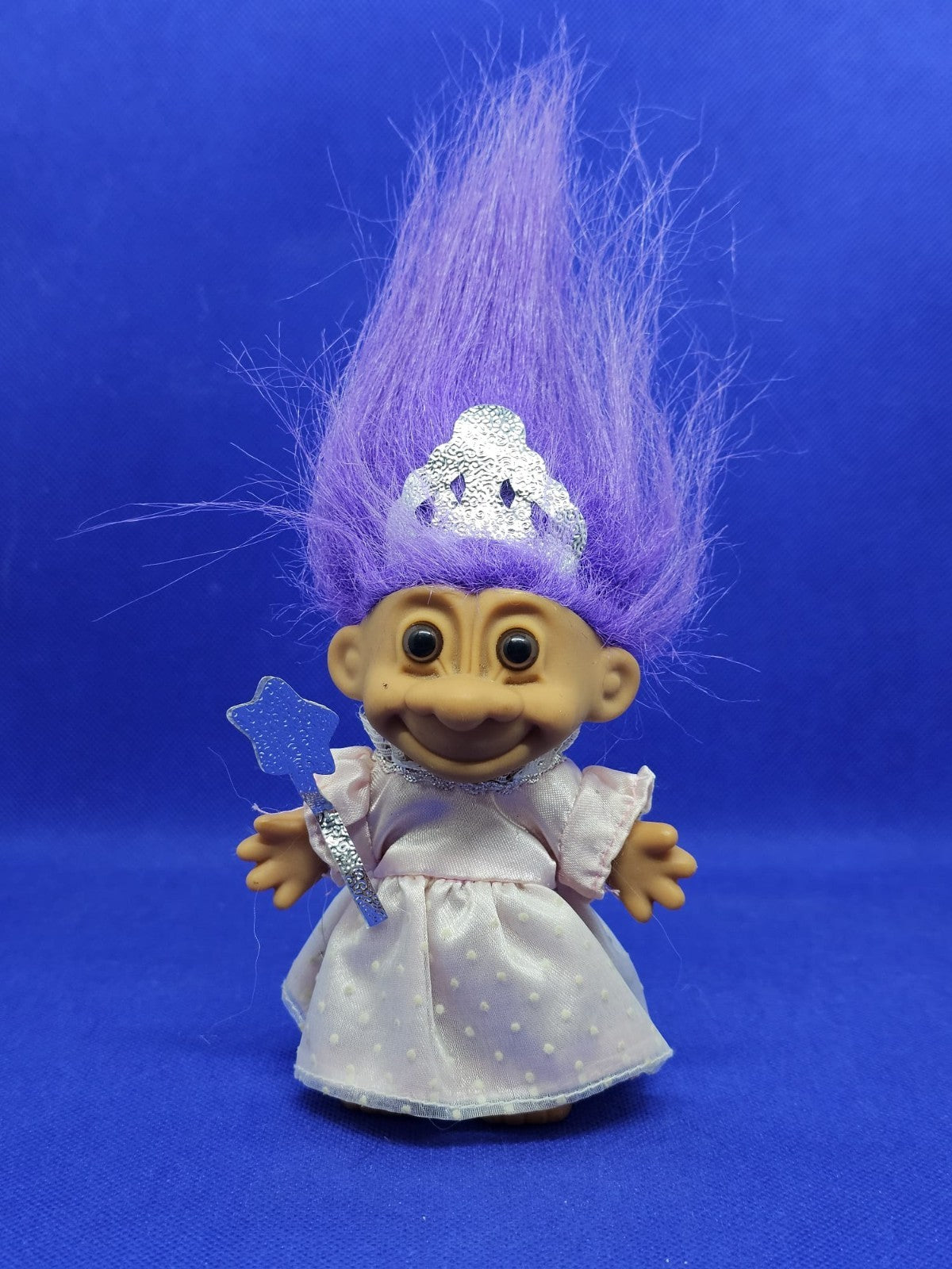 Troll Fairy Princess Russ Années 90 Cheveux Violets Robe Rose 18 cm0