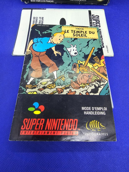 Tintin Le Temple Du Soleil Super Nintendo SNES PAL FAH Infogrames 1996 Complet S1