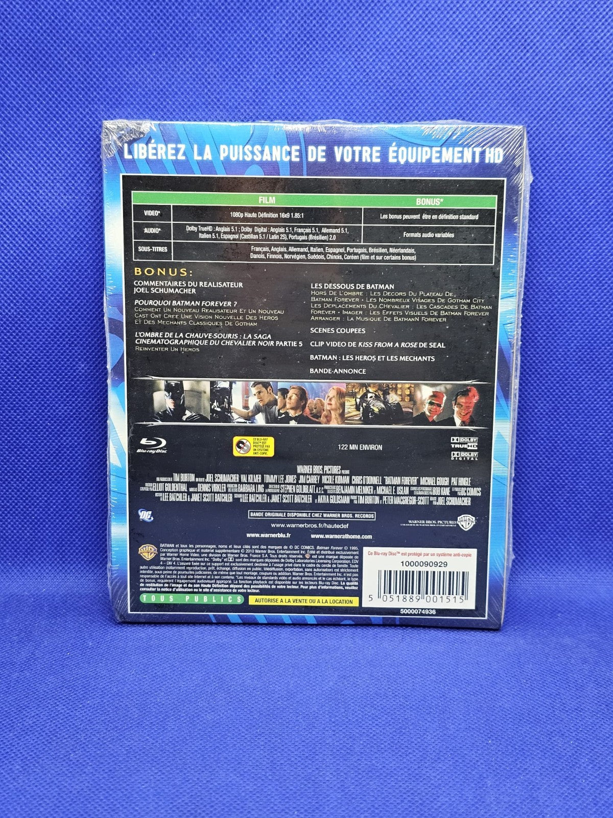 Batman Forever Blu-ray Warner Blu-Line Val Kilmer Jim Carrey DC 2010 neuf sous b2