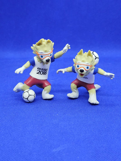 Lot 2 Figurines Zabivaka FIFA World Cup Russia 2018 Mascotte Officielle FATM 6 c0