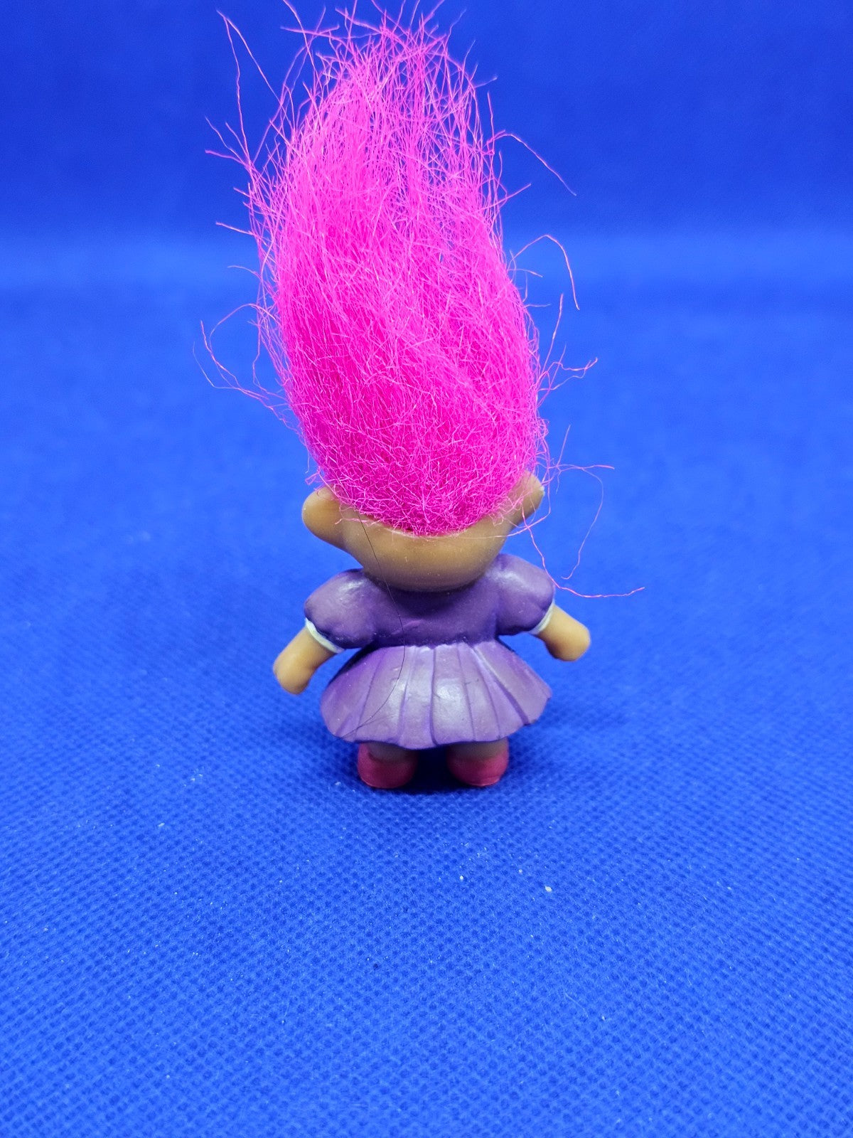 Poupée Troll Soma Cheveux Roses Robe Violette Vintage Années 1990 5 cm2