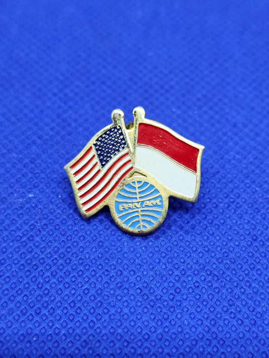 Pins Pan Am USA Indonésie Drapeaux Croisés Airline Vintage Pan American Airways0