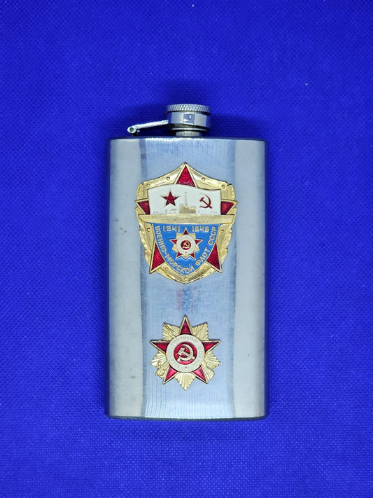 Flasque CCCP Marine soviétique URSS 1941-1945 acier inoxydable souvenir0