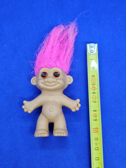 Poupée Troll Vintage Cheveux Roses Grands Yeux Figurine Rétro Années 19903