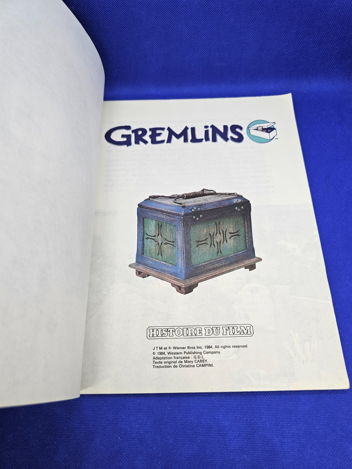 Gremlins Livre du Film 1984 Vintage Gizmo Avec Autocollants2