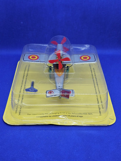 Avion Paya Reproduction Vintage Wind-Up Tin Toy Biplan Jouet Mécanique2