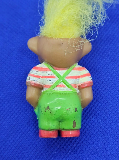 Troll SOMA 1992 Salopette Verte Cheveux Jaunes Figurine Vintage2
