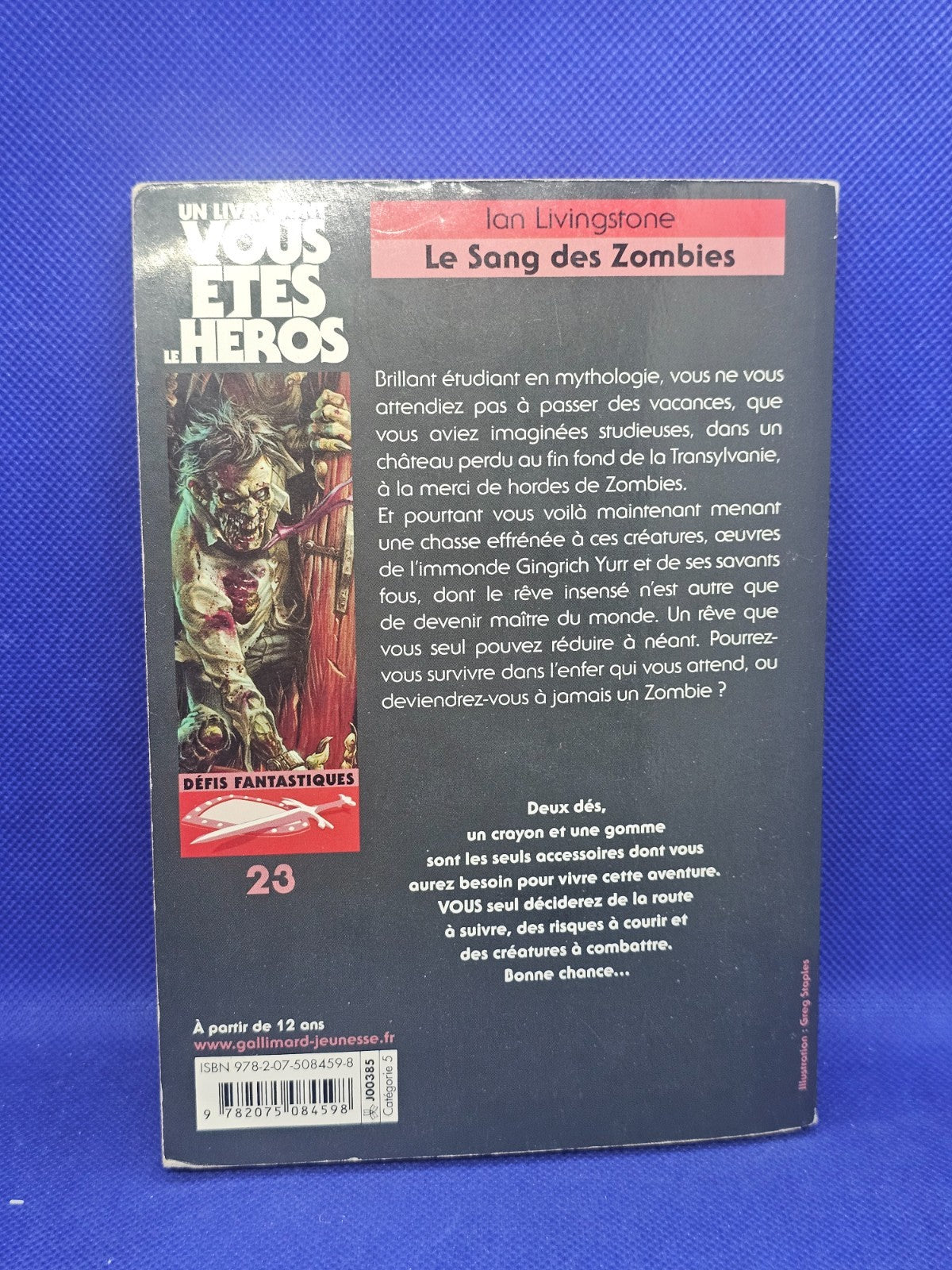 Le Sang des Zombies Défis Fantastiques 23 Ian Livingstone Gallimard 20171