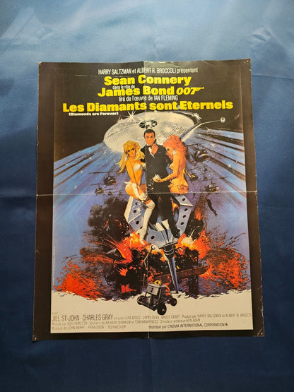 Poster James Bond 007 Les Diamants sont éternels Vivre et laisser mourir United 2
