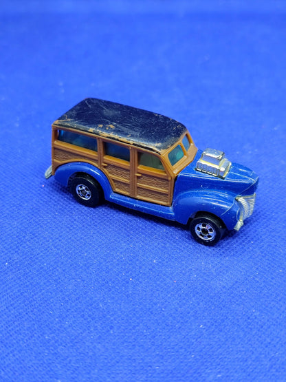Ford Woodie 40s Hot Wheels Real Riders Vintage Malaysia 1979 Bleu Marron0
